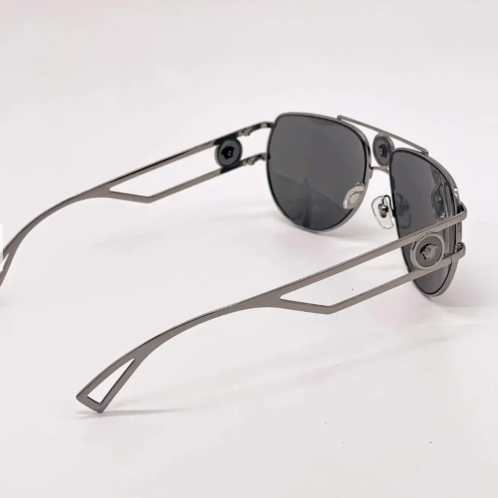New! Versace Gray Unisex 60mm Sunglasses